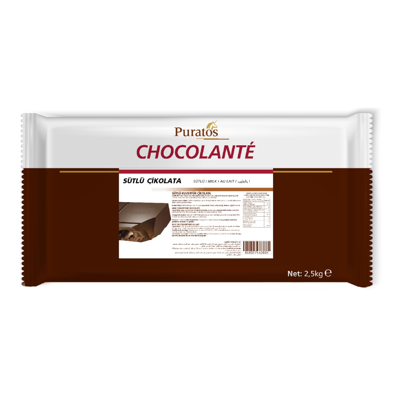 Puratos%20Chocolante%20Sütlü%20Gerçek%20Çikolata%20Blok%202,5%20Kg.