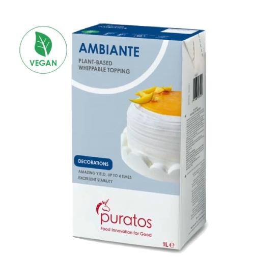 Puratos Ambiante Topping Vegan Sıvı Krem Şanti 1lt * 12 Adet (Kolisiyle)