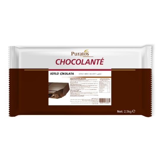 Puratos Chocolante Sütlü Gerçek Çikolata Blok 2,5 Kg.