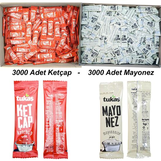 Tukaş Ketçap 6 Koli ve Mayonez 6 Koli  (Koli içi 9 gr *500 Adet) *(12 Koli)